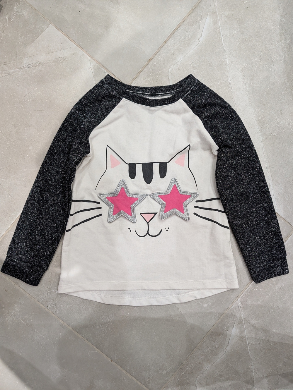 4/$20 Wonder Nation Sparkly Cat Raglan Shirt Sweater – 5T